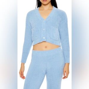 Cozy Blue Women's Fuzzy Sleepwear Set-SIZE XS